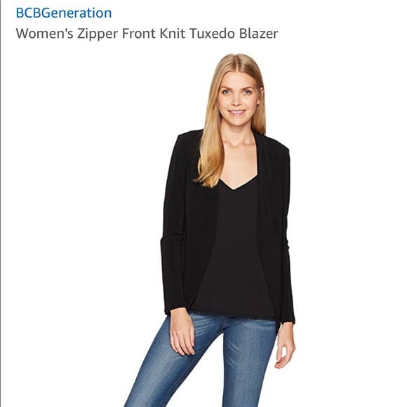 BCBGeneration Womens Tuxedo Knit Blazer Jacket